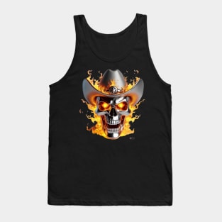 Skull Flaming Cowboy by focusln Tank Top